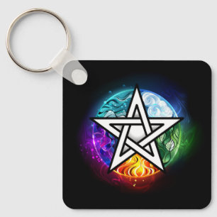 Wiccan pentagram nyckelring
