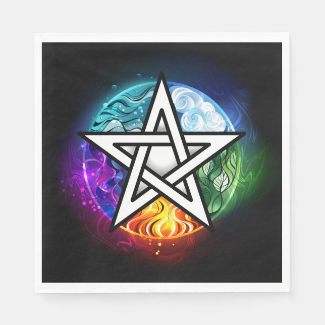 Wiccan pentagram pappersservett (Framsidan)