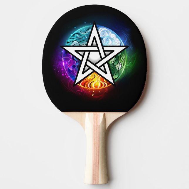 Wiccan pentagram pingisracket (Framsidan)