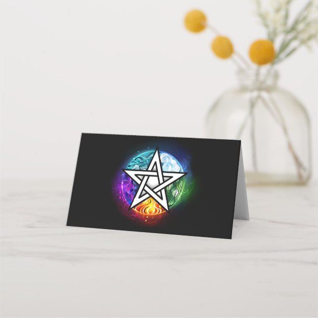 Wiccan pentagram placeringskort (Framsida)