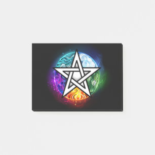 Wiccan pentagram post-it block