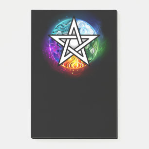 Wiccan pentagram post-it block