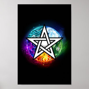 Wiccan pentagram poster