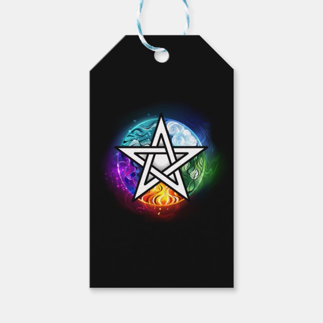 Wiccan pentagram presentetikett (Framsidan)