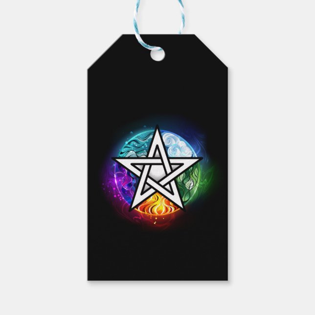 Wiccan pentagram presentetikett (Framsidan)