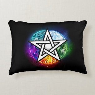 Wiccan pentagram prydnadskudde