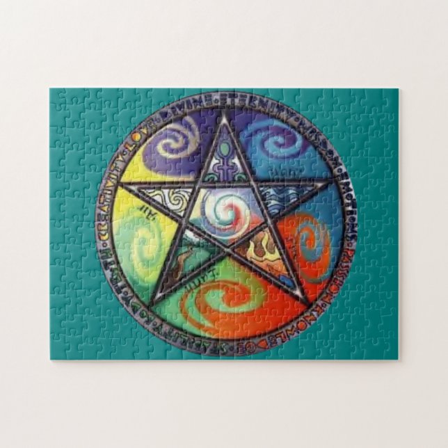 Wiccan Pentagram Pussel (Horisontell)