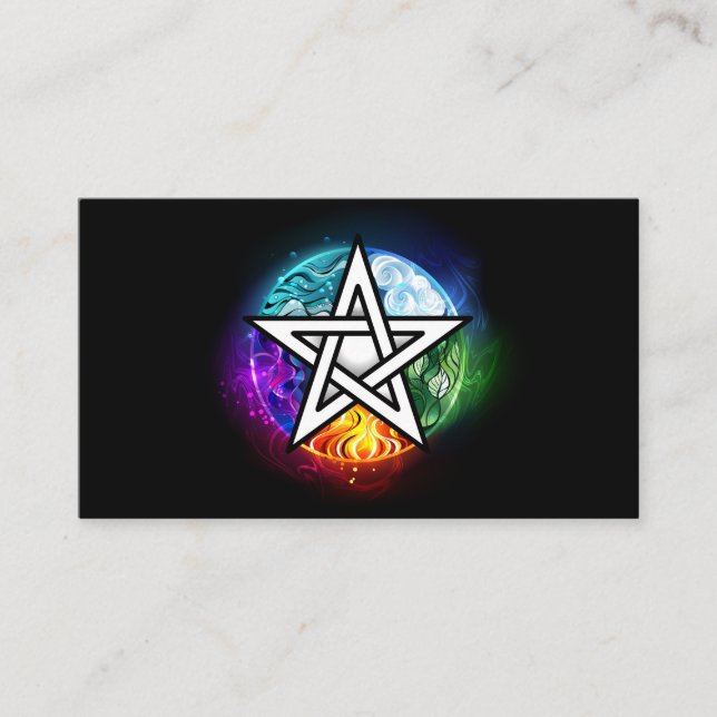 Wiccan pentagram rabattkort (Framsida)