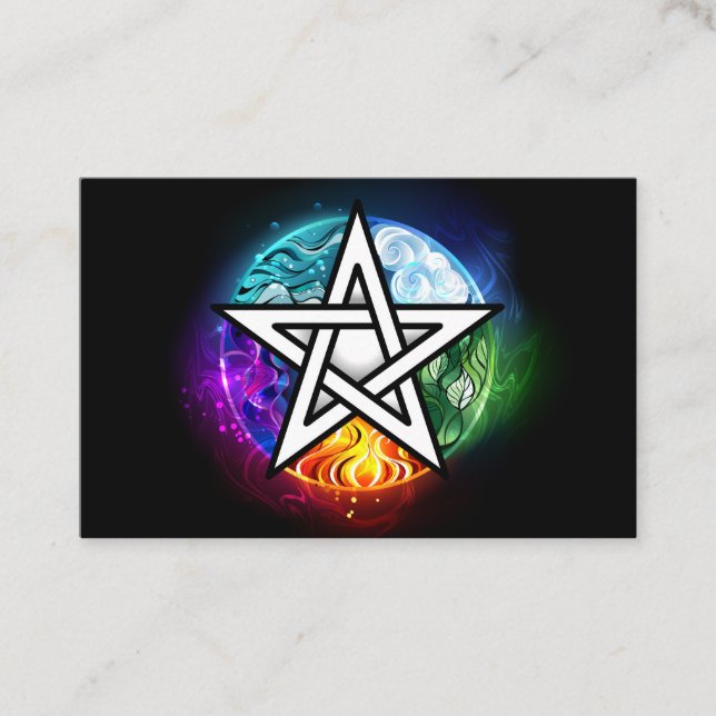 Wiccan-pentagram Rabattkort (Framsida)
