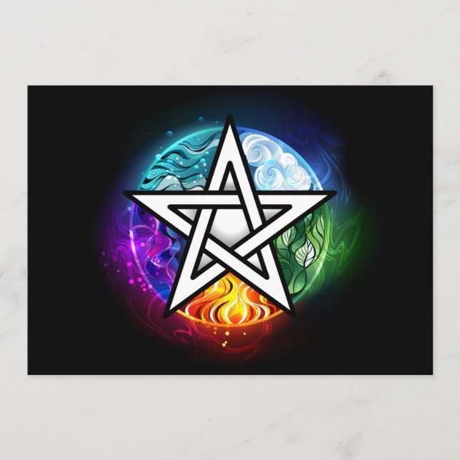 Wiccan pentagram rådkort (Framsida)