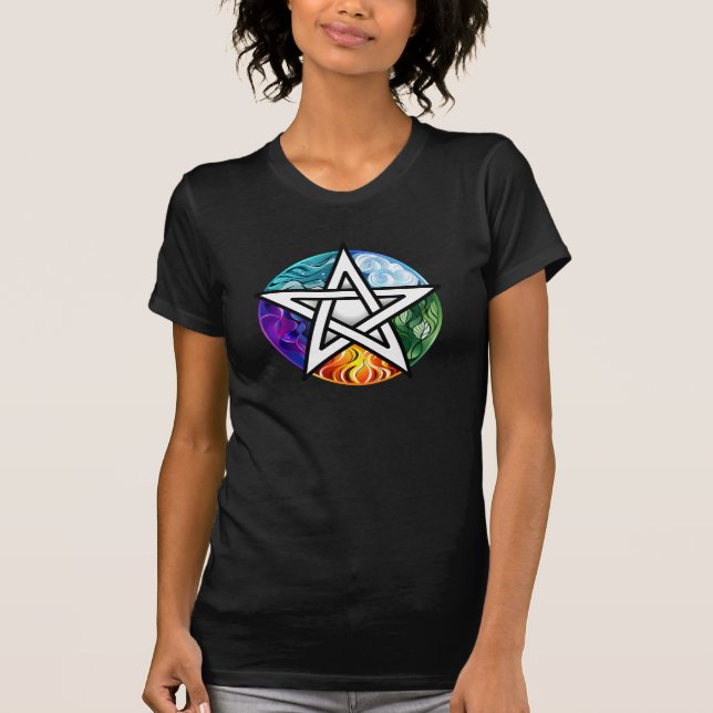 Wiccan pentagram t shirt (Framsida)