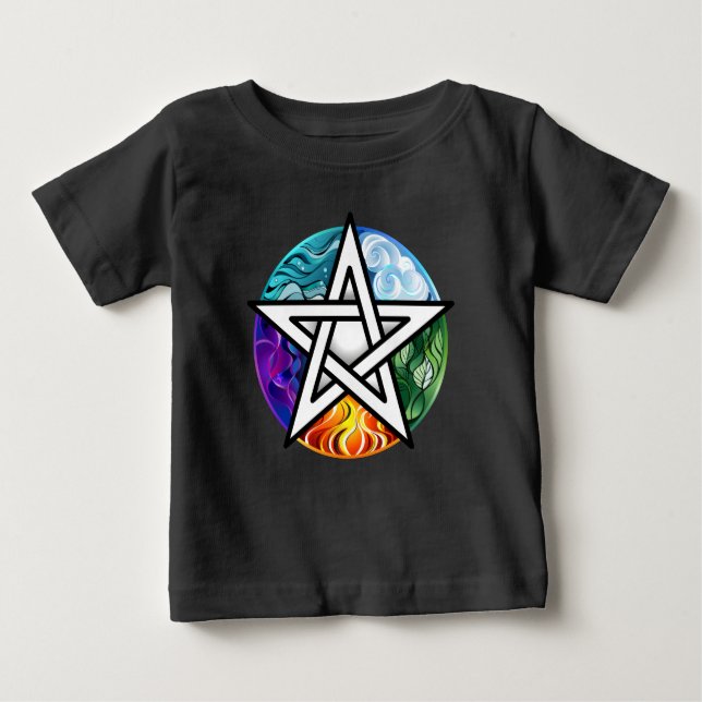Wiccan pentagram t shirt (Framsida)