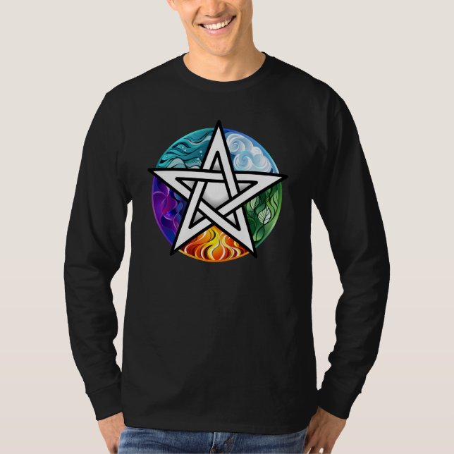 Wiccan pentagram t shirt (Framsida)