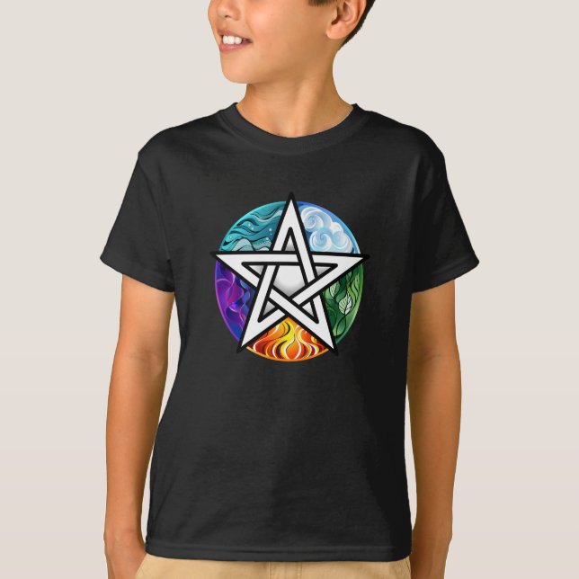 Wiccan pentagram t shirt (Framsida)