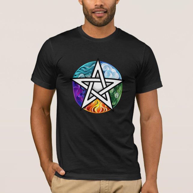 Wiccan pentagram t shirt (Framsida)