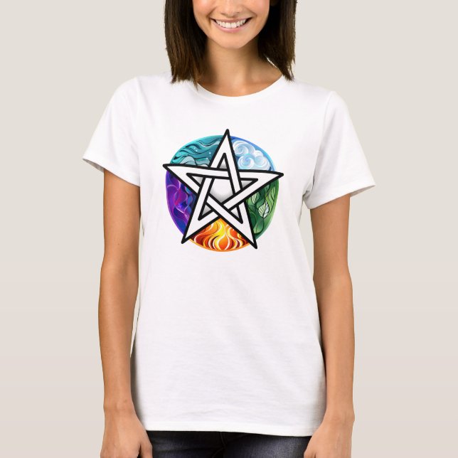 Wiccan pentagram t shirt (Framsida)