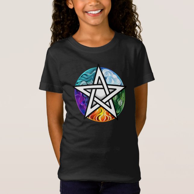 Wiccan pentagram t shirt (Framsida)