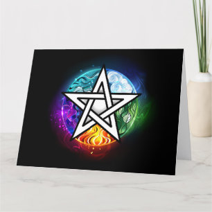 Wiccan pentagram tack kort