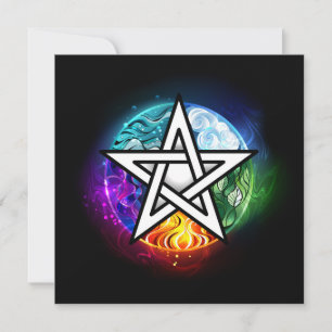 Wiccan pentagram tack kort