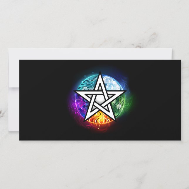 Wiccan pentagram tack kort (Framsida)