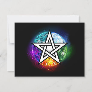 Wiccan pentagram tack kort