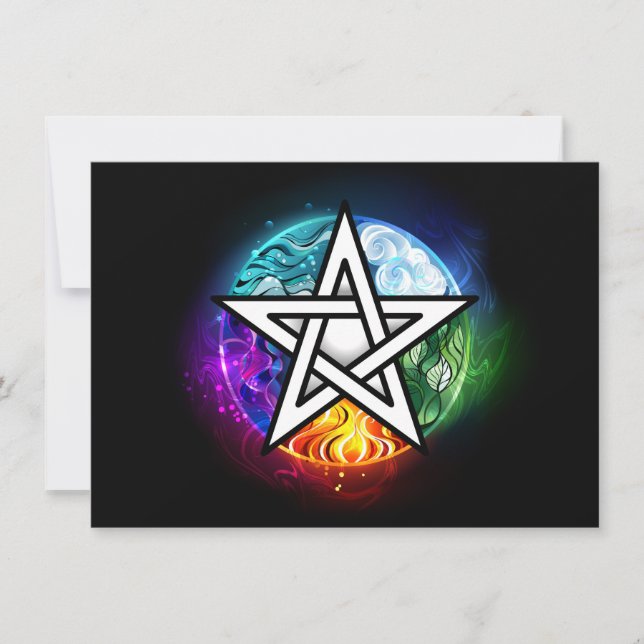 Wiccan pentagram tack kort (Framsida)