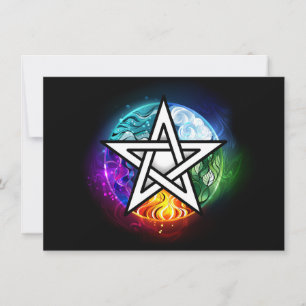 Wiccan pentagram tack kort