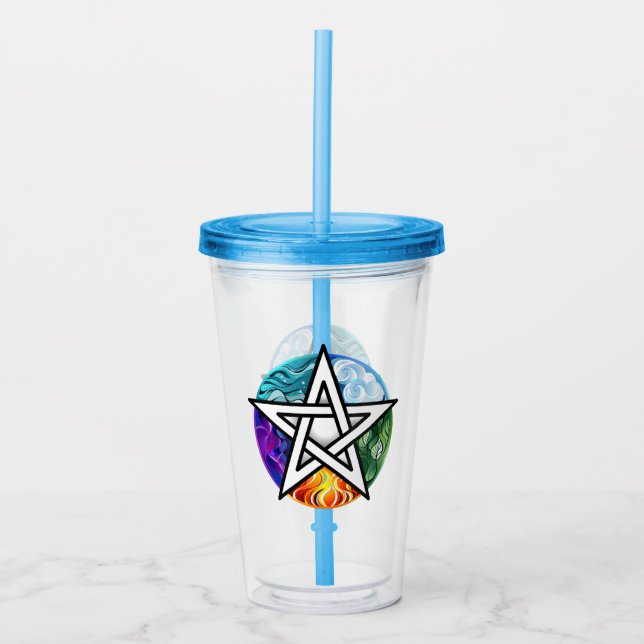 Wiccan pentagram take away mugg (Framsida)