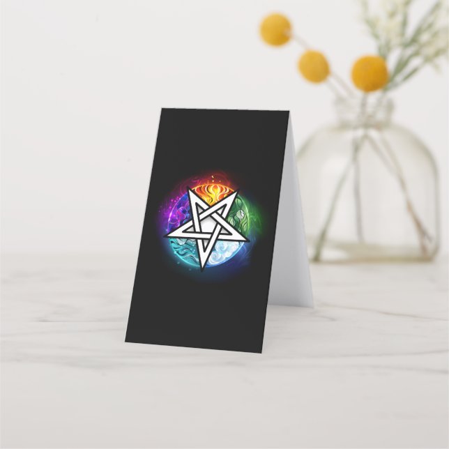 Wiccan pentagram tidsbeställning kort (Baksida)