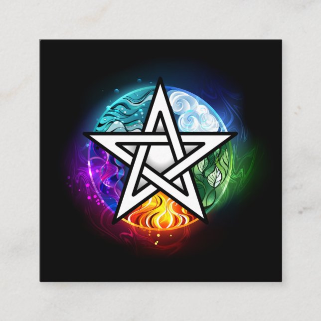 Wiccan pentagram tidsbeställning kort (Framsida)