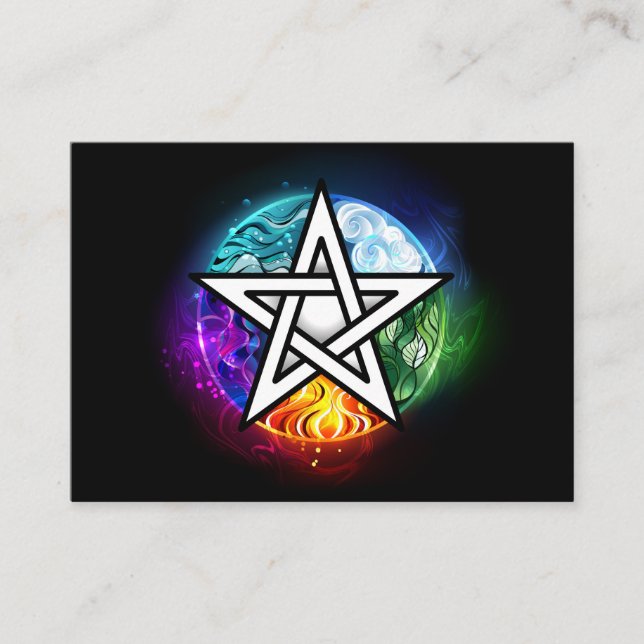 Wiccan pentagram tidsbeställning kort (Framsida)