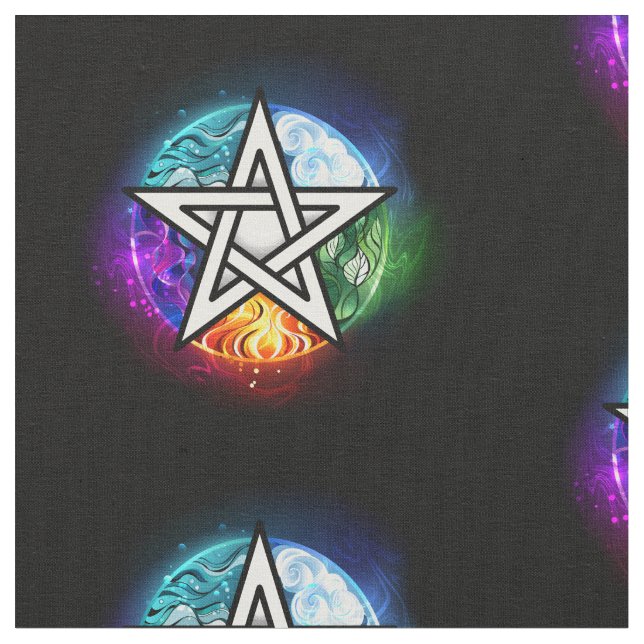 Wiccan pentagram tyg (Närbild)