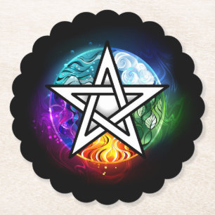 Wiccan pentagram underlägg papper