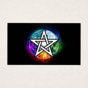 Wiccan pentagram visitkort