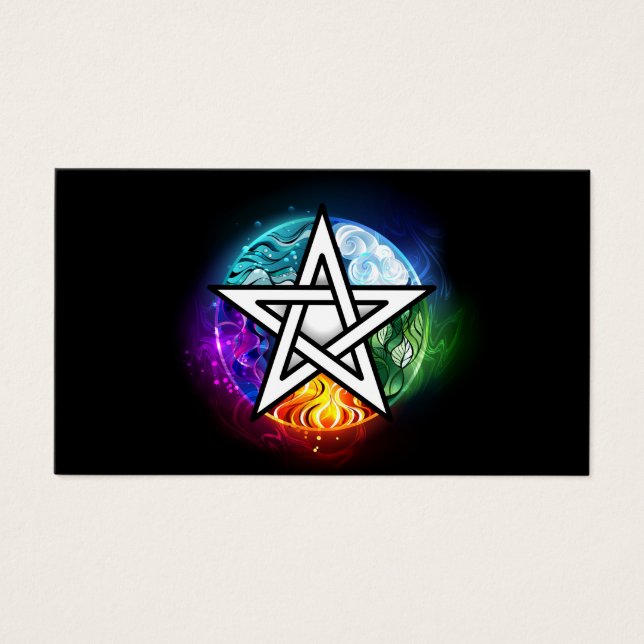 Wiccan pentagram visitkort (Framsidan)