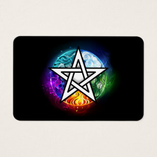 Wiccan pentagram visitkort