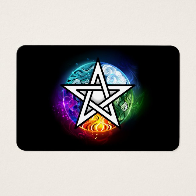 Wiccan pentagram visitkort (Framsida)