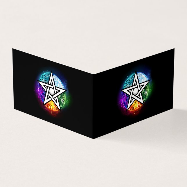 Wiccan pentagram visitkort (Utsida)
