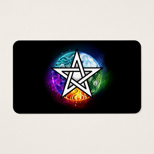 Wiccan pentagram visitkort (Framsidan)