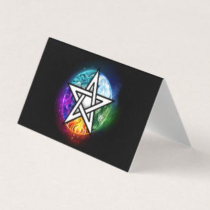 Wiccan pentagram visitkort