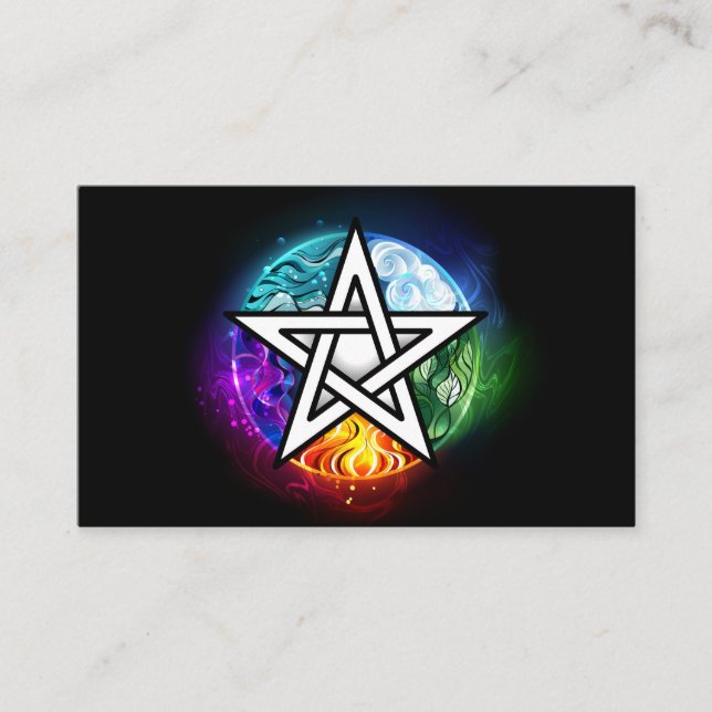 Wiccan pentagram visitkort (Framsida)