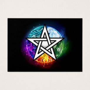 Wiccan pentagram visitkort