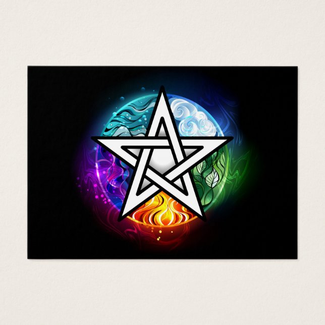 Wiccan pentagram visitkort (Framsidan)
