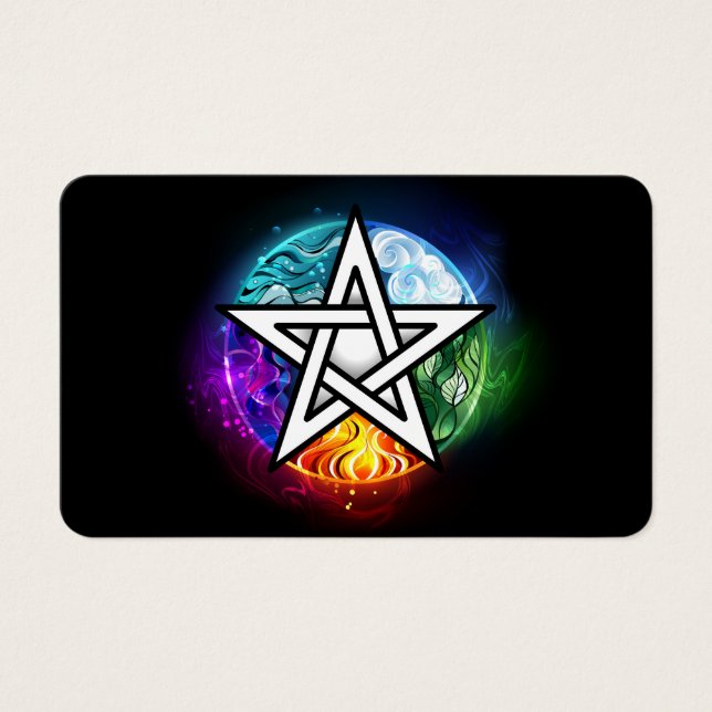 Wiccan pentagram visitkort (Framsida)