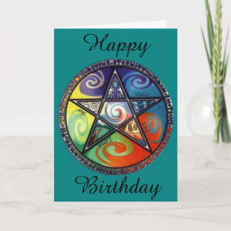 Wiccan Pentagramfödelsedag Kort