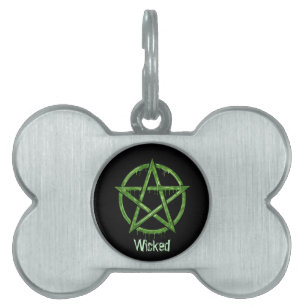 Wiccan Pet GRÖNT Personlig ID-bricka Husdjur