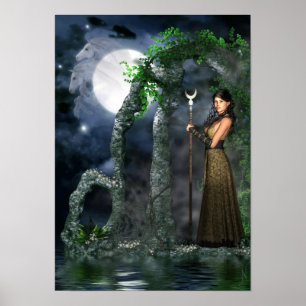 Wiccan Poster - Måne Goddess "Selene" [A3]