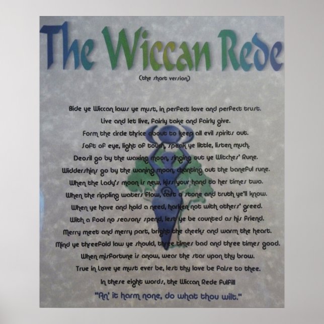 Wiccan Rede Canvas Poster (Framsidan)