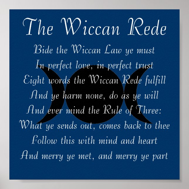 Wiccan Rede (kort version) Poster (Framsidan)