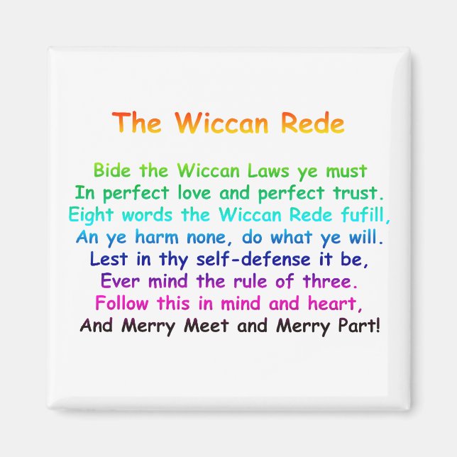 Wiccan Rede Magnet (Framsidan)